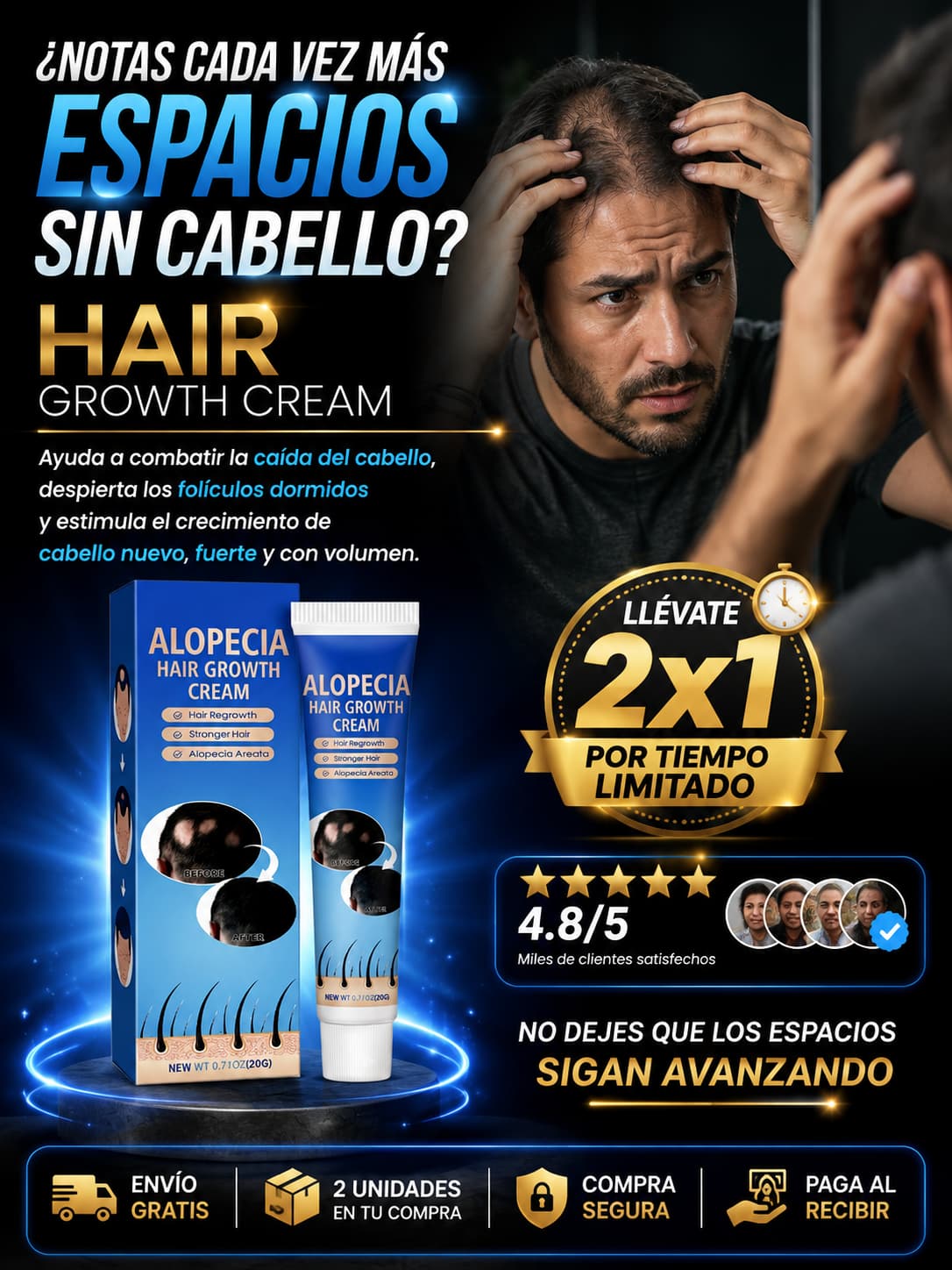 Hair Growth Cream - 2x1