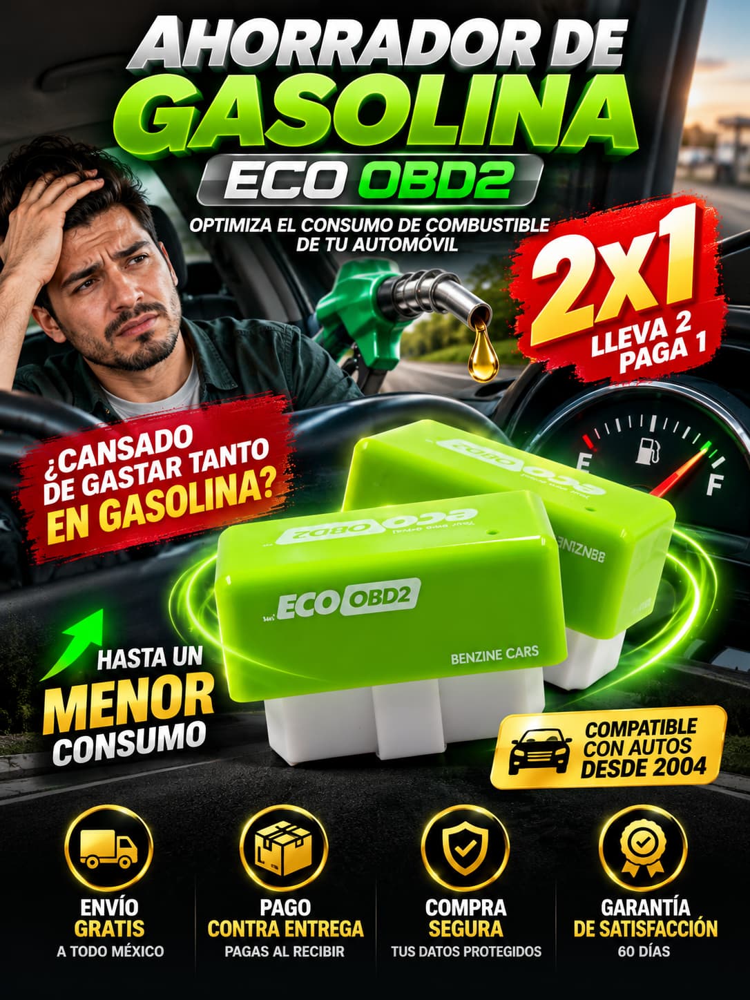 Ahorrador De Gasolina Eco Obd2 - 2x1