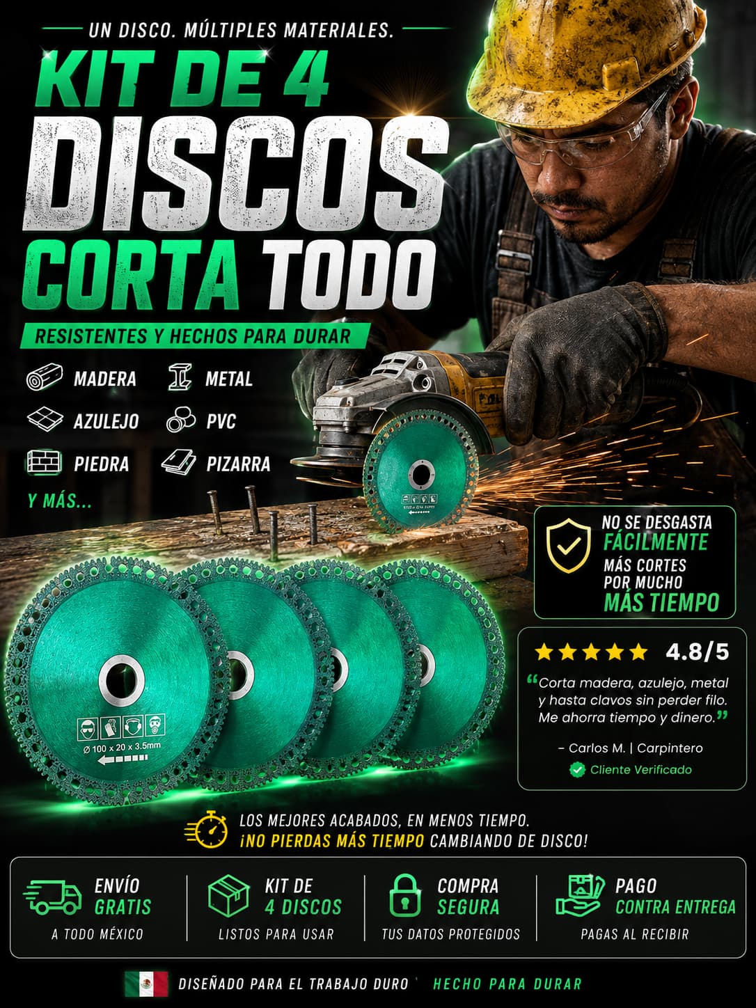 Kit de 4 Discos Corta Todo