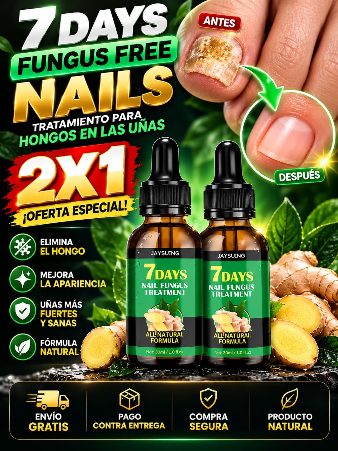 7 DAYS FUNGUS FREE NAILS - 2X1 HOY