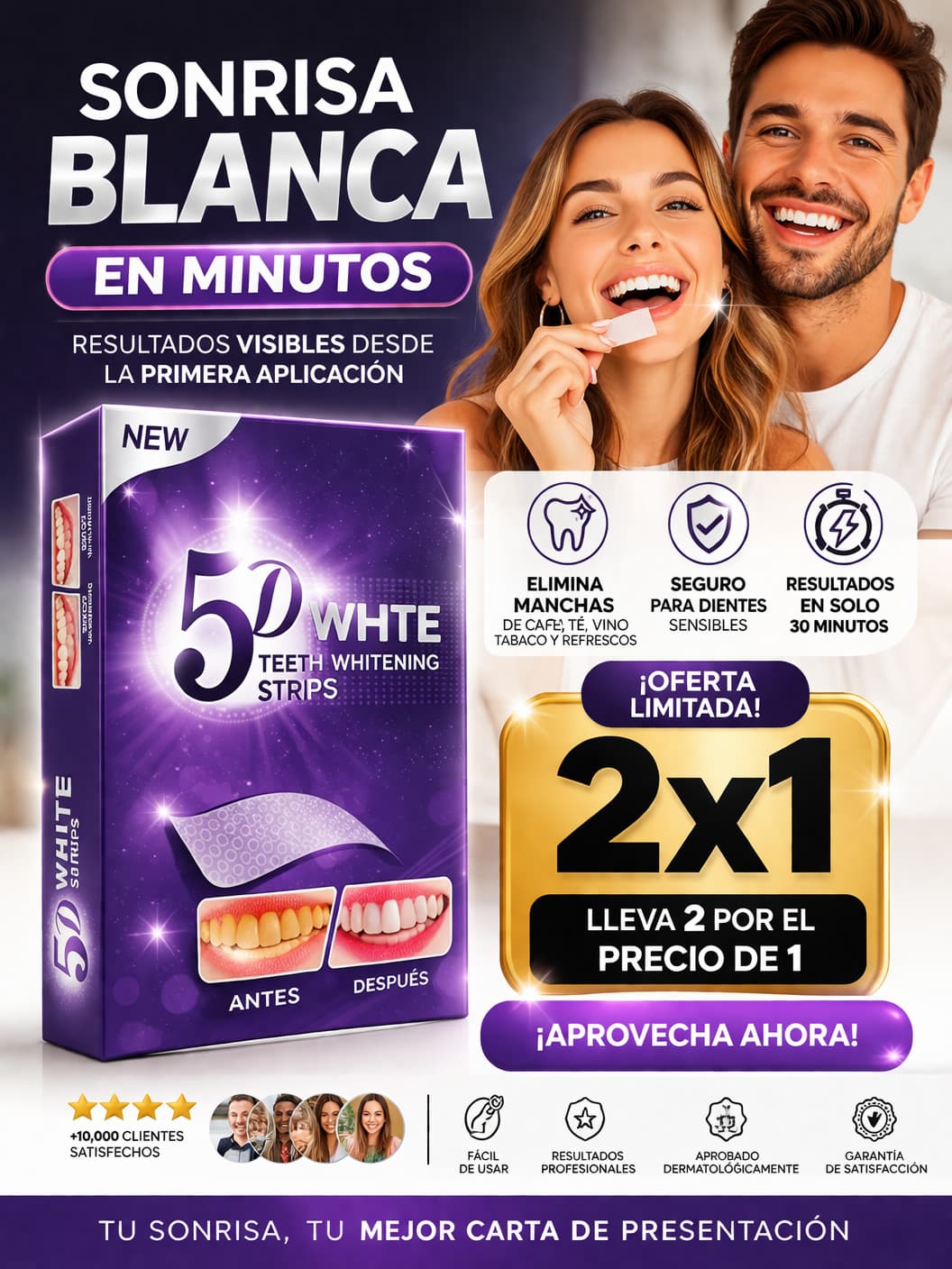 5D Whitening Strips - 2x1 Hoy