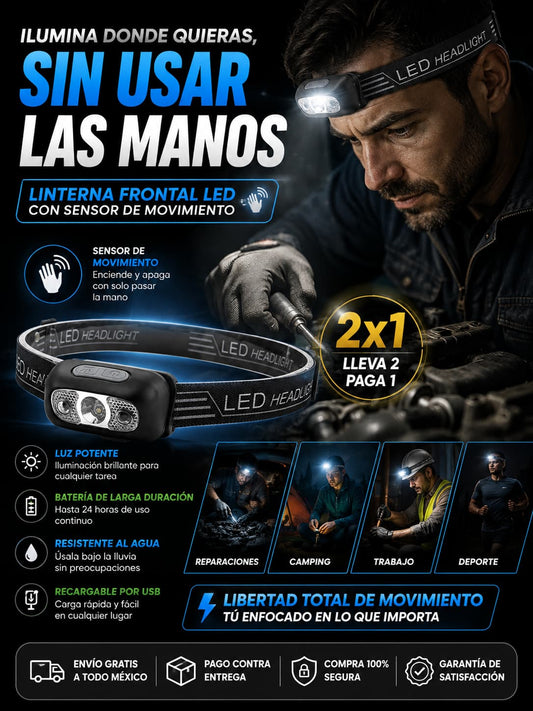 Linterna Recargable Con Sensor - 2x1