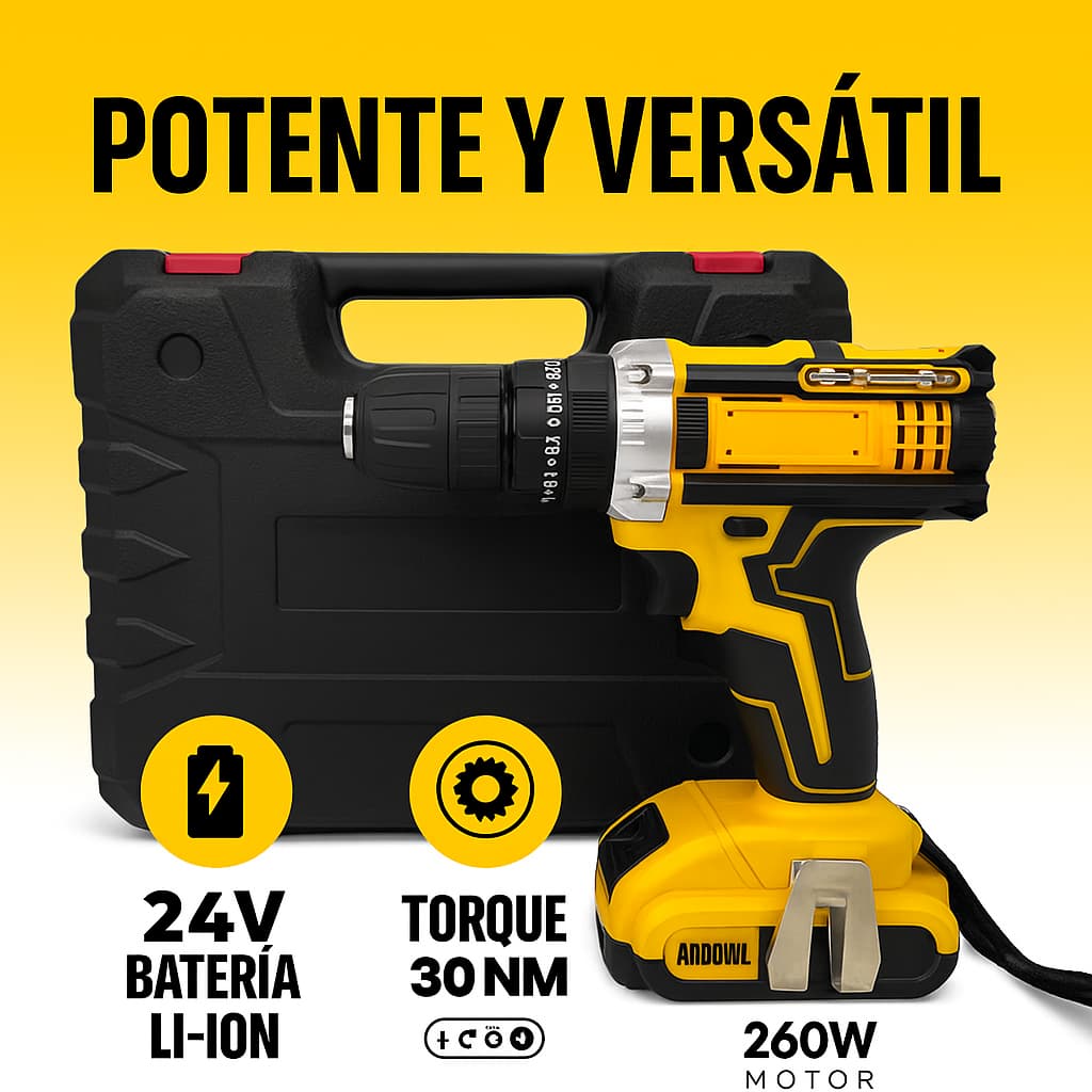 Taladro Inalámbrico con 2 Baterías.