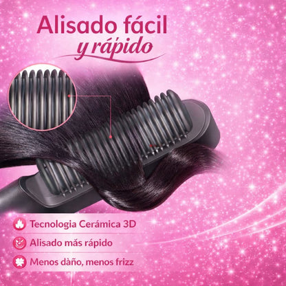 Cepillo Alisador - Alisado Rápido