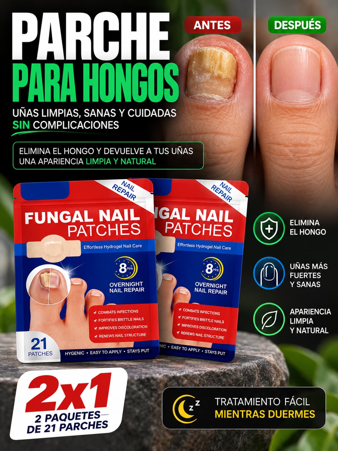 Parches Para Hongos - 2x1 Hoy