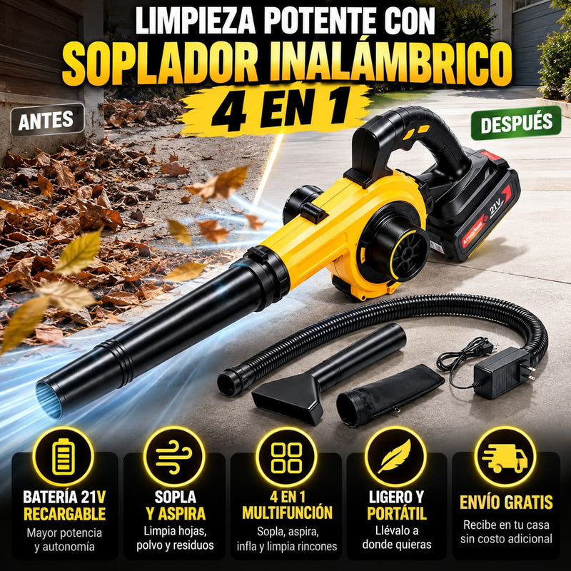 Soplador + Aspiradora 4 en 1