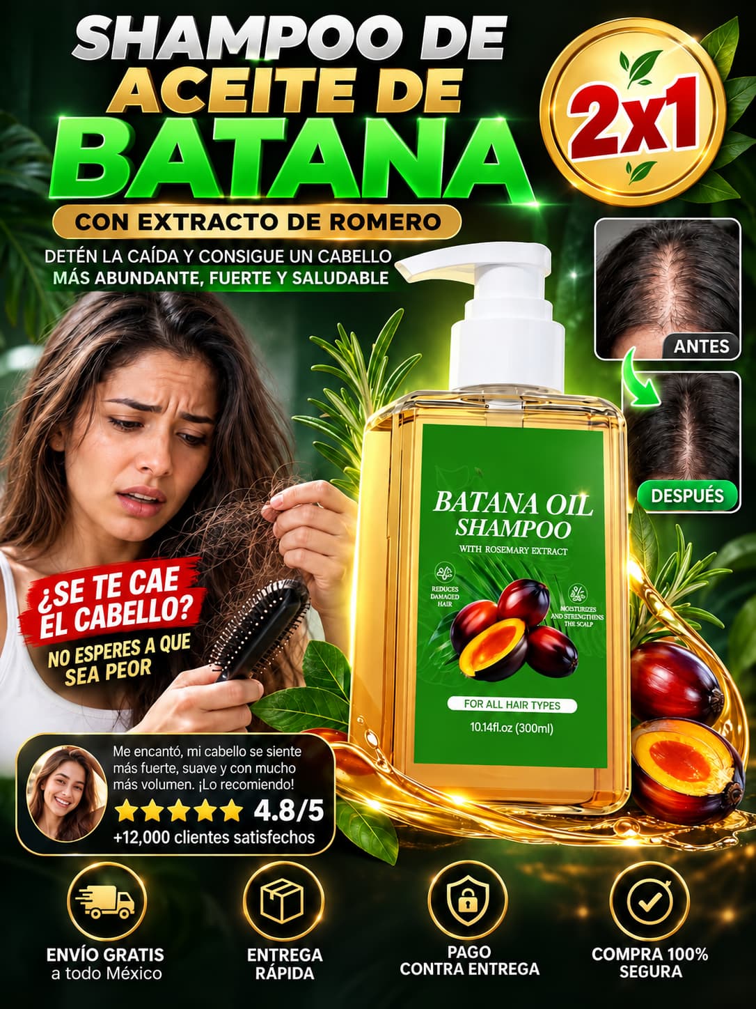 Shampoo De Aceite De Batana - 2x1 Hoy