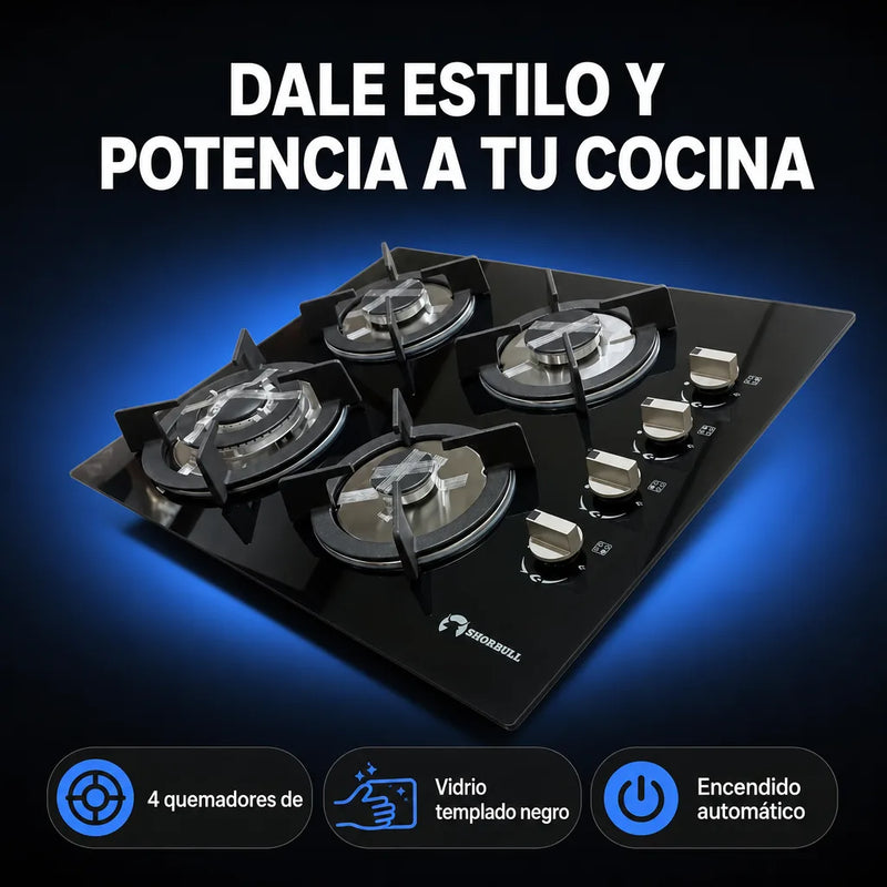 Estufa Vidrio Elite 4 Quemadores