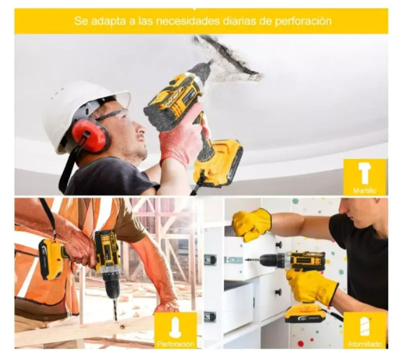 Taladro Inalámbrico con 2 Baterías.